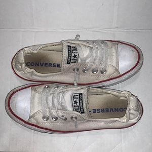 White converse slip ons size 7